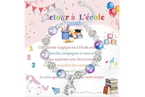 VGWON Cadeau de Rentrée Scolaire pour Fille Bracelet de Perles Colorées Licorne Cadeau pour Elle Cadeau de Rentrée Scolaire Cadeau de Rentrée Scolaire Licorne Bracelet Tissé de Perles Licorne