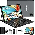 FLYCOAY Newest Android 14 Tablet 10 Inch, Octa-Core 2.0 GHz, 36GB RAM+128GB ROM(1TB TF) 5G+2.4G WiFi, 1920 * 1200 FHD, BT 5.0, GPS, 8000mAh, Metal Body, Tablet with Keyboard & Mouse, Gray