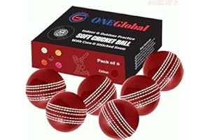 ONEGlobal Balle de Cricket d'Entraînement en Caoutchouc Souple et Sûre | avec Vraie Couture Cousue et Noyau pour Bounce, Swing & Spin | Idéal pour Le Développement des Compétences
