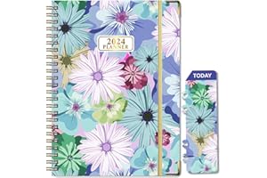 AEYAKA Agenda 2024 Settimanale A5 Agenda Giornaliera 2024 Gennaio 2024 - Dicembre 2024 (12 mesi) con pagine per le note a puntini Chiusura Elastica, Segnalibro Planner Mensile