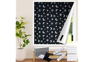 wordmouk Tenda oscurante, 300 × 145 cm Tessuto oscuranti portatili da attaccare alla finestra senza trapano Tende oscuranti con righello, 20 Nastro Adesivo Gancio e 30 nastri adesivi per Viaggio