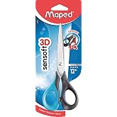 Maped - School Scissors - Sensoft 16 cm - Children's Scissors - Ergonomic Grip for Easy Grip - Soft Rings - 3 Different Desig