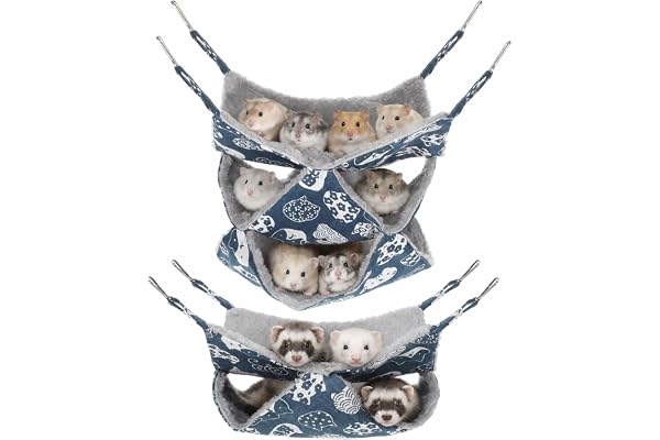guduling 2 stycken Guinea Pig hammock, hängmattor för små djur | Hängmatta marsvin, 27 x 27 cm mjuk varm av bomull, linne och polyester för råttor, illrar och hamstrar