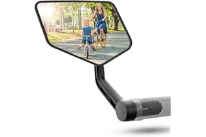 REEZER RS2 - Retroviseur velo - Rétroviseur vélo électrique - Rétroviseur trottinette électrique - Haut de gamme - Pour bout de guidon 15-20 mm - Réfléchissant - Réglable 360° GAUCHE