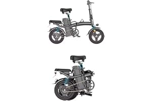 GENERIC Foldable Electric Bike,14" Portable Folding E-Bike, City Bike, 48V 10AH Battery, 250W Motor, 25KMH Speed, Disc Brakes, Triple Suspension, 3 Riding Modes, Rear Seat, Recycle Energy System, Black, New!