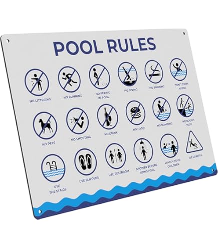 Swimming Pool Rules Poster No Running No Diving Safety Sign - 1mm - View #9