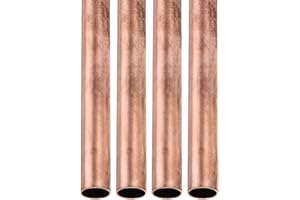 DTGN 11mm x 0.5mm x 200mm(ODxMuro TxL) Rame Tubo - 4pz - Buono per Macchinari Attrezzature Bricolage decorazionetivo Telaio - Rotondo Metallo Tubi