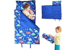 XUEYEGONGJI Alfombra para niños para Dormir con Almohada y Manta estatera térmica Anti-shick con Mango 47x20 Roll up Kids Sleep Bols de Dormir Mats para guardería Preescolar, Style1