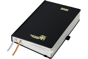 ‎POPRUN POPRUN Kalender 2026 Tagesplaner 21,5 x 14,5 cm, Tageskalender A5 1 Tag 1 Seite (Montag - Sonntag), Terminplaner (Jan.2026-Dez.2026) mit Hardcover, Stiftschlaufe - Schwarz