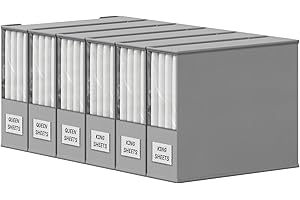 ‎LIFEWIT Lifewit 6-pakowy organizer na pościel, składane organizery na pościel z dużym przezroczystym oknem i etykietą, pudełko do przechowywania z pokrywkami, do zestawu na kołdrę