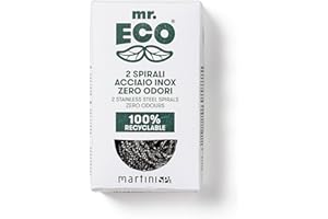 Martini Spa Utility Steel Wool Tampons en Acier Inoxydable et grattoir en Spirale Multicolore