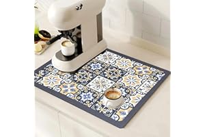 SOQKEEN Tappetino Macchina Caffe, 50 x 30 cm Tappetino Scolapiatti da Lavello Accessori Cucina, Tappetino Assorbente Cucina, Tappetino Antimacchia per Cucina
