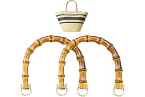 Langjiao Manici per Borse in Bambu,Manici Bamboo per Borse Uncinetto Artigianale, Oro Chiaro Manici di Ricambio Perfetto per Artigianale Fai da Te Maniglie Borsa Tote (2)…