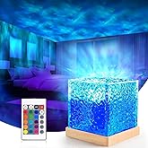 inulec Abs Ocean Wave Night Light Projector Lamp, 3D Water Wave Effect, 16 Colors Gradual Rotating LED Projection Night Lamp 