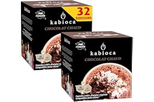 Kabioca - Chocolat Chaud riche et onctueux - 2x16 Dosettes d'origine végétale pour préparation Chocolat Chaud - Dosettes tout en un compatibles avec machine Dolce Gusto®