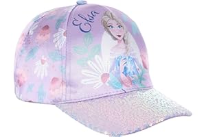 Disney Frozen Cappello da Baseball Bambina, Berretto Classico con Paillettes Motivo Elsa, Regalo per Bambine