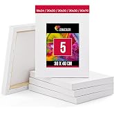 Set of 5 Canvases for Painting 30x40cm - Canvas Canvas - For All Types of Painting: Acrylic, Oil, Watercolour - 100% Acid Fre