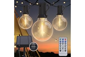 BESCOST Luci Solari da Giardino 12M Luci da Esterno Giardino con 30+3 Lampadine Catena Luminosa Esterno Solare 8 Modalità/Impermeabili IP44/USB Ricaricabile per Gazebo Pergola Balcone Terrazza