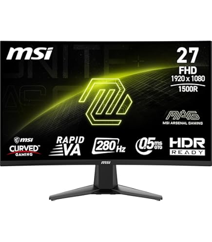 MSI Optix MAG272CQR Curved Gaming Monitor - 27 Inch, 16:9 WQHD