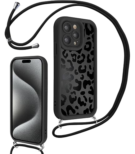 Pnakqil per Magnetica Cover per iPhone 15 Pro Max con Cordino, Compatibile con MagSafe, Ultra Sottile Cuore Silicone Custodia con Laccio Tracolla, Elettrolitico TPU Case con Collana, Viola