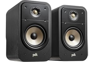 Polk Audio Signature Elite ES20 - Altavoces para estantería, Altavoces de Alta fidelidad para Sistema de Sonido de Cine en casa, Audio de Alta resolución, Color Negro