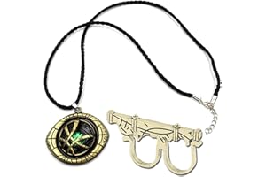 SIMYRON Collier Doctor Strange Eye of Agamotto - 2 pcs Doctor Strange Augenaugen Doctor Strange Bague Cosplay Pendentif Fantaisie Costume Bijoux Accessoire pour Dr Strange Fans