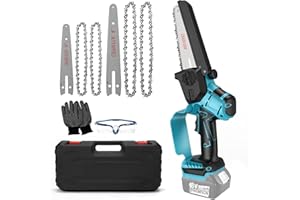 PANTHEM Mini motosega a batteria compatibile con Makita 18 V (senza batteria), motosega elettrica senza spazzole da 8 pollici, piccola catena per motosega, serratura di sicurezza, olio automatico, sega a mano