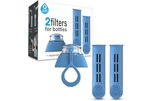 EMBRIIO Embro DAFI Water Bottle Filter Replacement 2-Pack and Bottle Cap - Blue