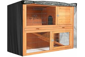 BUNNY BUSINESS Universal Double Hutch Cover, Moisture Resistant Rabbit Hutch Cover 420D,BROWN