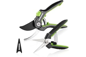 WORKPRO SK5 Bypass 2-Częściowy Zestaw Narzędzi Ogrodowych, Sekator 210 mm, Nożyce 160 mm Do Gałęzi, Kwiatów, Owoców, Roślin, Drzew i Róż