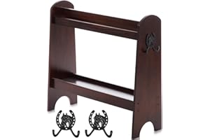 Threehoney Pine Wood Saddle Rack Saddle Stand for English and Western Saddles Horse Tack Organizers Horse Supplies Accessories Equipment for Displaying Trophy Saddles at Home(Dark Red)