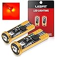 LASFIT 194 168 T10 W5W LED Bulb Canbus Error Free, Non-Polarity 400LM Extremely Bright for Tail Center High Mount Stop Lights, Brilliant Red (Pack of 2)