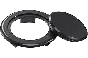 BEMEMO 2 Inch Patio Table Umbrella Hole Ring and Cap Set, Standard Size Umbrella Thicker Hole Ring Plug and Cap Set (Black)