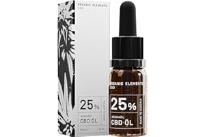 ‎ORGANIC ELEMENTS ORGANIC ELEMENTS CBD-Öl 25% Hanföl-Tropfen mit 2500 mg Cannabidiol – Vollspektrum – aus der Steiermark – 10 ml