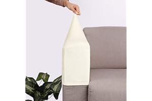 VIKAUL Set of 4 Spandex Armrest Covers Anti-Slip Couch Arm Covers Thick Velvet Armchair Slipcovers Removable Armchair Covers for Sofas Recliner Chairs Office,Off-White