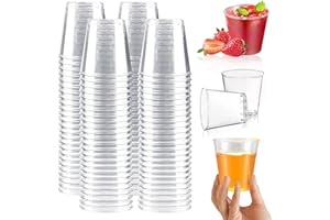 SPERMUOY Lot de 100 verres à liqueur en plastique transparent de 50 ml - Gobelets réutilisables - Pour anniversaires, dégustations, fêtes, mariages