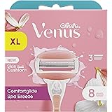 Venus Gillette Comfortglide Spa Breeze Ricariche Per Rasoio Da Donna, Confezione Da 8, 3 Lame Incorporate, Per Una Rasatura L