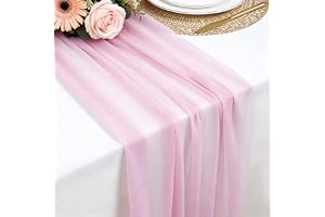 Bordslöpare i chiffong Rosa, 77 X 300 CM Mjuk och BekväM BordlöPare för Bohemiska BröLlop, Fester, Dop, Babyshowers, MöHippa