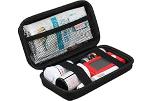 BOVKE Caso de Suministros diabéticos, Bolsa de Viaje de Diabetes para el Kit de Prueba, medidores de monitoreo de glucosa en Sangre, Tiras de Prueba, medicamentos, lancetas, Agujas, Negro+Negro