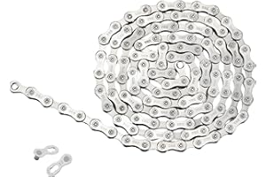 RtottiM 9-Velocità Catena della Bicicletta 116L Catena Bici 9 Velocità per Bici da Strada, MTB (Argento)