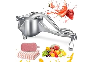 GHKLNY Edelstahl-Entsafter, Handpresse, robuste Handentsafter, manuelle Entsafter, Handpresse, Presse für Zitrone, Granatapfel, Orange, Küchenwerkzeug (19,8 x 8,5 cm)