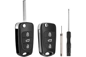 KEYQUEEN 2 Piezas 3 Botones Carcasa para Llave de Coche Compatible con Hyundai i10 i20 i30 ix20 ix35 y para Kia Ceed Soul Sportage Venga Mando a Distancia Carcasa Funda Llaves de Repuesto