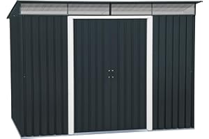 Duramax - caseta cobertizo jardín - TOP SHED PENTROOF 8X6 - Metal - color gris antracita - 2.64 x 1.84 x 2.02 metros