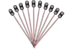 YUFFQOPC 9V Batterieclip 10 Pcs 9V Batterie Anschluss Kabel 9V Batterie Clip Anschluss mit 15cm Anschlusskabel Batterie Snap Anschluss I-Typ Batterie Clip für 9 Volt-Blocks Batterie Schnappverbinder