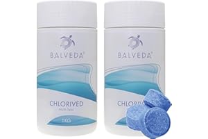 POWERHAUS24 Spar-Set 2X BALVEDA CHLORIVED Multi-Tabs 20 g Tabletten, Desinfektion & Algenschutz, 2X 1 kg, langsam löslich, pH neutral