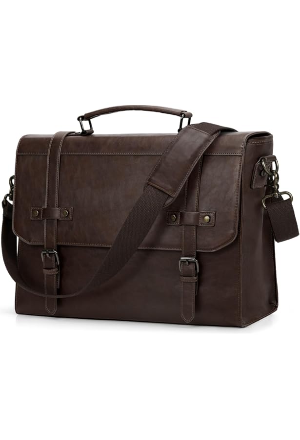 Grande Sacoche Homme BULLCAPTAIN - Cuir Véritable Marron - Sac