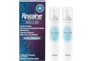 Regaine for Women 5% Minoxidil Extra Strength Scalp Foam for Hair Regrowth (2x 73ml), Scientifically Proven to Help Stop and Reverse Hereditary Female Hair Loss, Revitalise Hair Follicles
