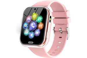 LYLICA Orologio Smartwatch per Bambini, Telefono Intelligente per Ragazza e Ragazzo con 19 Giochi, Contapassi, Musica MP3, Fotocamera, SOS, Torcia, Sveglia, Regalo Smartwatch per Bambino 4-12 Anni (Rosa)
