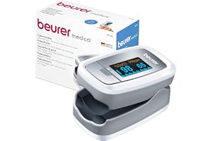 Beurer PO 30 pulsoximeter (grå/vit, bestämning av puls och arteriell syremättnad)