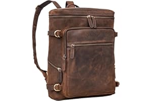 STILORD 'Alvar' Plecak Biznesowy Mêski Skórzany z Przegrod± na Laptopa do 15,6' Plecak do Pracy Plecak na Laptopa Prawdziwa Skóra, Kolor:zamora - br±zowy